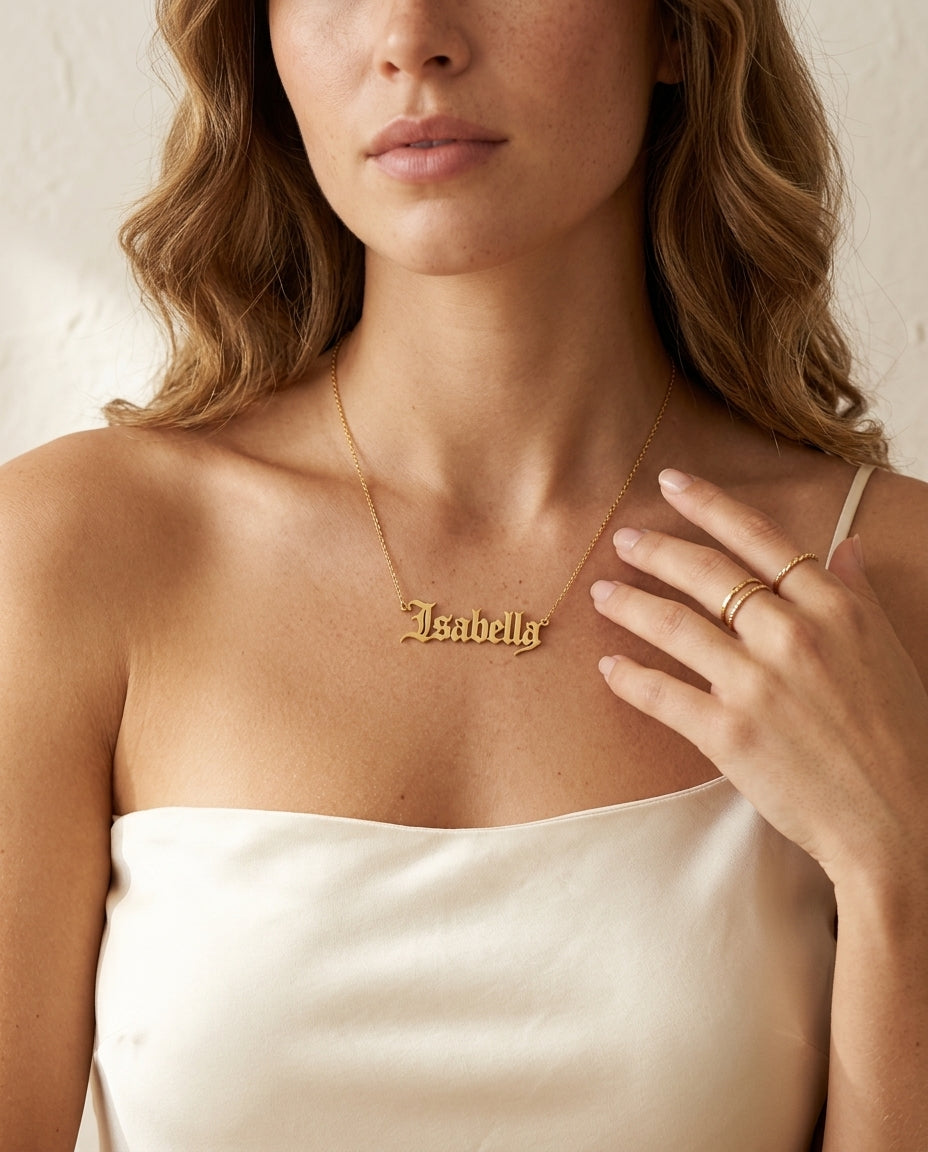 Custom Name Necklace, 18K Gold Plated Personalised Name Necklace, Cursive Name Jewellery, Birthday Gift, Christmas Gift for Her