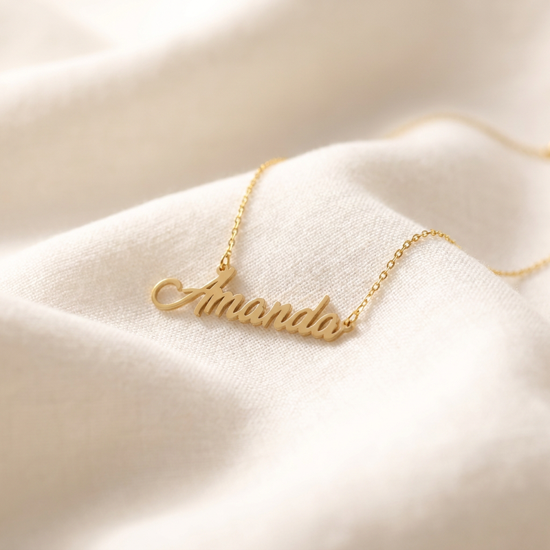 Custom Name Necklace, 18K Gold Plated Personalised Name Necklace, Cursive Name Jewellery, Birthday Gift, Christmas Gift for Her